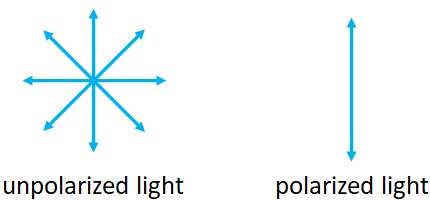 unpolarized and polarized light
