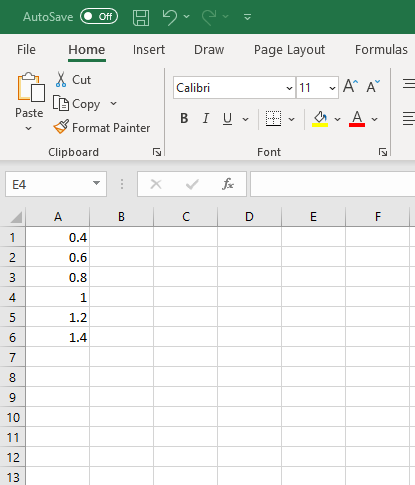 excel first column data