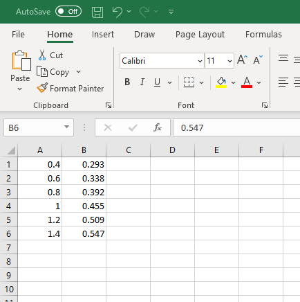 excel second column data