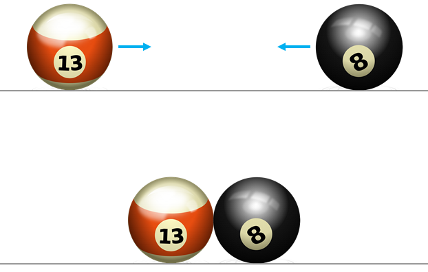 collision of two billiard balls