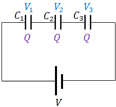 capacitors in series circuit