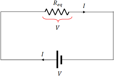 resistors in series circuit - equivalent circuit